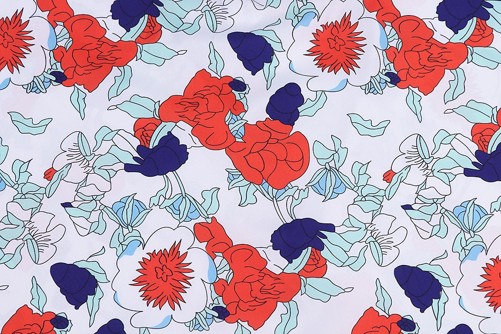 1950S Blue and Pink Paisley Print V-Neck Sleeveless Vintage Dress