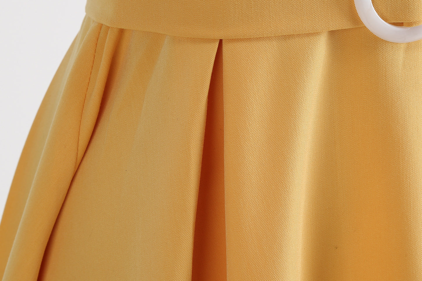1950S Yellow Bowknot Belted Short Sleeve Vintage Dress