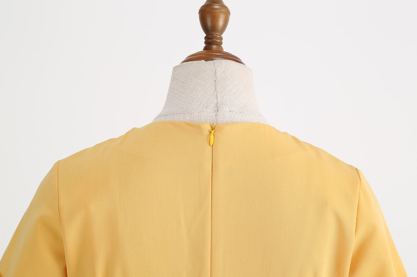1950S Yellow Bowknot Belted Short Sleeve Vintage Dress