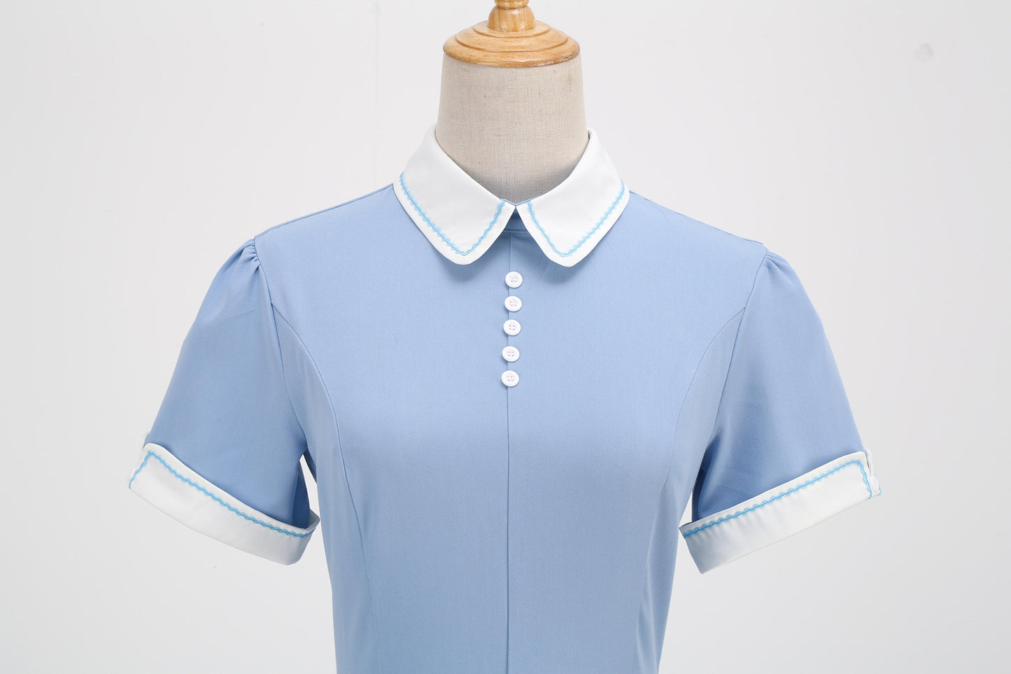 1950S Yellow Retro Patchwork Belted Short Sleeve Vintage Dress