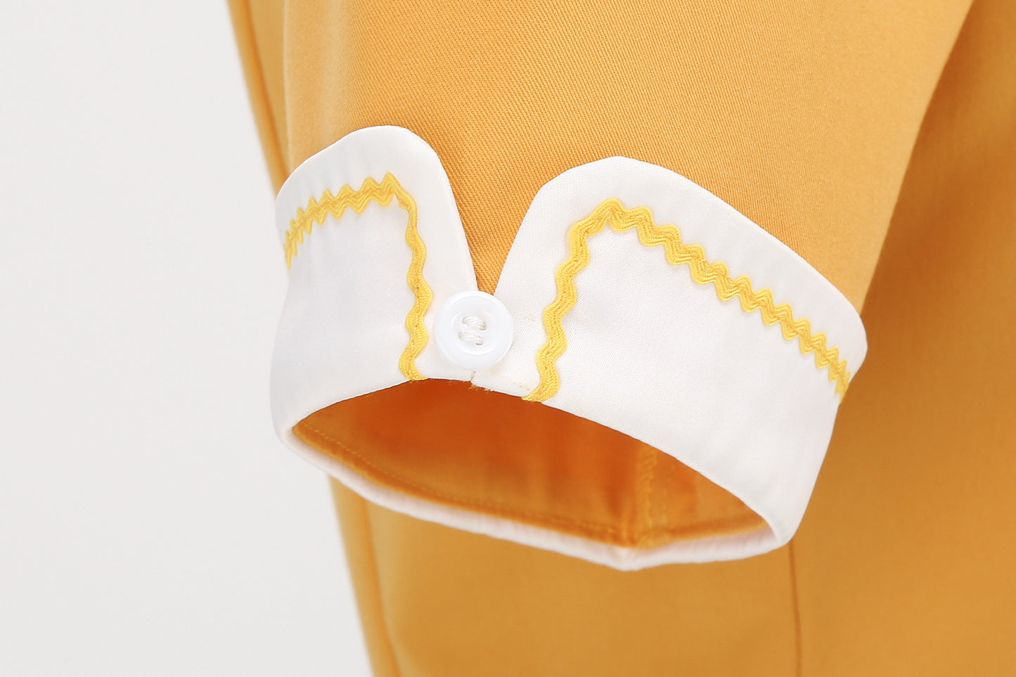 1950S Yellow Retro Patchwork Belted Short Sleeve Vintage Dress