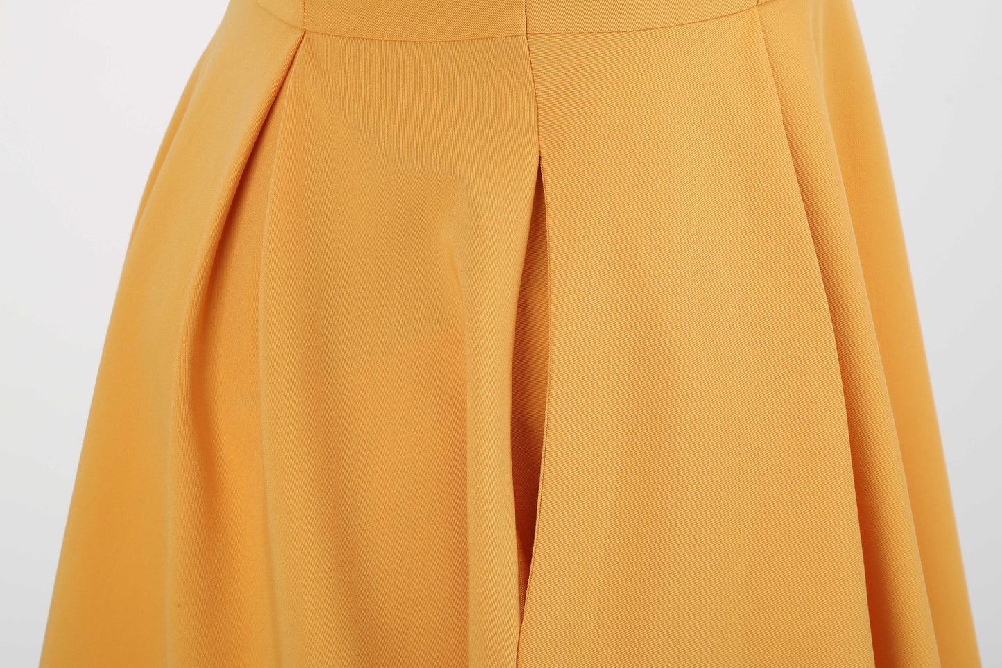1950S Yellow Retro Patchwork Belted Short Sleeve Vintage Dress