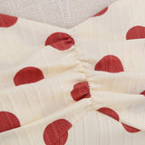 1950S Apricot and Red Polka Dot Spaghetti Strap Vintage Dress