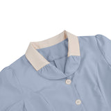 1950S Beige Retro Button-Up Short Sleeve Vintage Dress