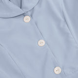 1950S Beige Retro Button-Up Short Sleeve Vintage Dress