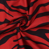 1950s Black and Red Zebra Print Long Sleeve Vintage Dress