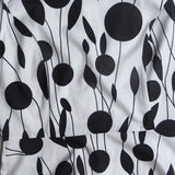 1950s White and Black Sleeveless Retro Polka Dot Belted Vintage Dress