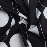 1950s White and Black Sleeveless Retro Polka Dot Belted Vintage Dress