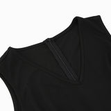 1950S Black Floral Embroidered Sleeveless Vintage Dress