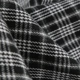1950S Black Plaid Peter Pan Collar Belted 3/4 Sleeve Vintage Dress
