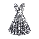1950S Blue and Pink Paisley Print V-Neck Sleeveless Vintage Dress