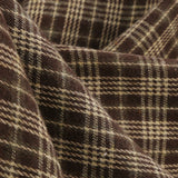 1950S Brown Plaid Peter Pan Collar 3/4 Sleeve Vintage Dress