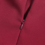 1950S Burgundy Off-Shoulder Retro Pleated Vintage Dress