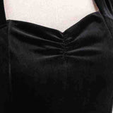 1950s Burgundy Velvet Halter Neck Vintage Dress