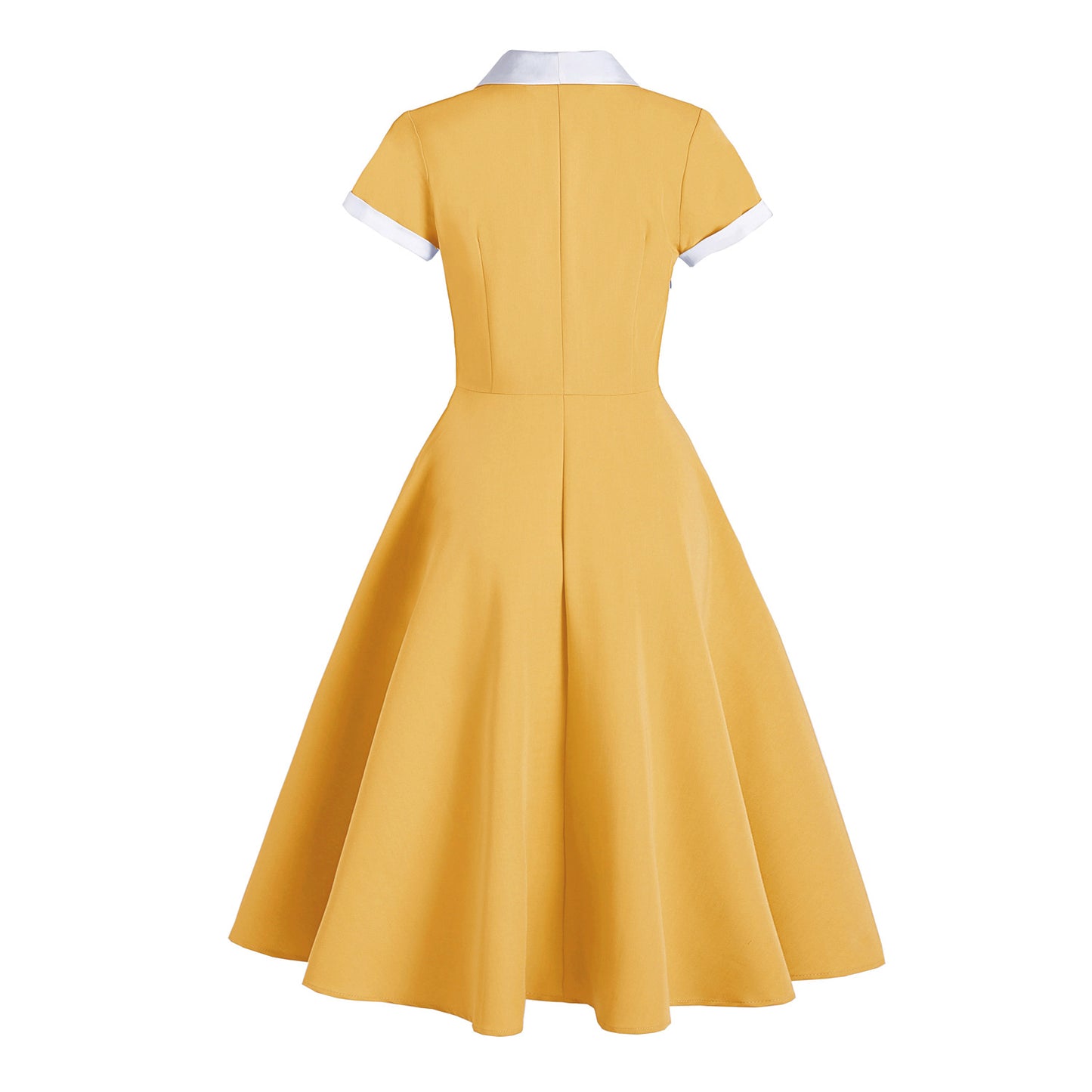 1950S Light Blue Retro Belted Short Sleeve Vintage Dress