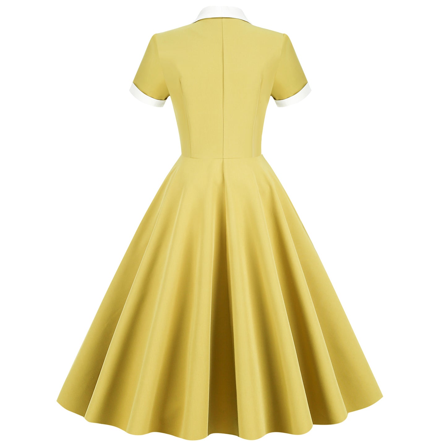 1950S Light Blue Retro Belted Short Sleeve Vintage Dress