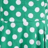 1950S Light Blue Retro Polka Dot Short Sleeve Vintage Dress