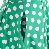 1950S Light Blue Retro Polka Dot Short Sleeve Vintage Dress