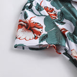 1950S Multi-Color Floral Button-Up Belted Short Sleeve Vintage Dress