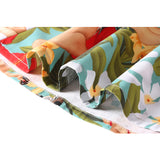 1950S Multi-Color Floral Button-Up Belted Short Sleeve Vintage Dress