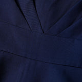 1950s Navy Blue Retro Three-Quarter Sleeve Sweetheart Neckline Vintage Dress