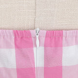 1950S Pink and White Gingham Halter Neck Vintage Swing Dress
