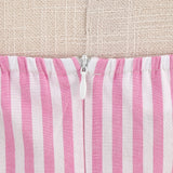 1950S Pink and White Gingham Halter Neck Vintage Swing Dress