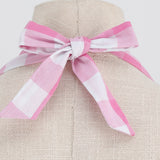 1950S Pink and White Gingham Halter Neck Vintage Swing Dress