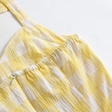 1950S Pink Plaid Halter Neck Vintage Swing Dress