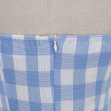 1950S Pink Plaid Halter Neck Vintage Swing Dress