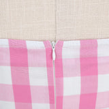 1950S Pink Retro Gingham Halter Belted Sleeveless Vintage Dress