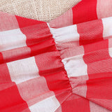 1950S Pink Retro Gingham Halter Belted Sleeveless Vintage Dress