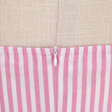 1950S Pink Retro Gingham Halter Belted Sleeveless Vintage Dress