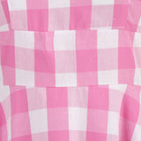 1950s Pink Retro Gingham Halter Neck Sleveless Vintage Dress