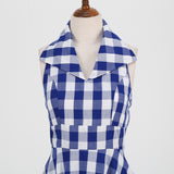 1950s Pink Retro Gingham Halter Neck Sleveless Vintage Dress