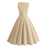 1950S Pink Sleeveless Retro Vintage Dress