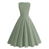 1950S Pink Sleeveless Retro Vintage Dress
