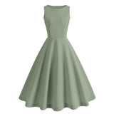1950S Pink Sleeveless Retro Vintage Dress