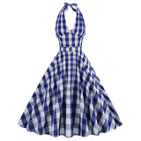 1950S Red Gingham Halter Neck Belted Vintage Dress