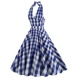 1950S Red Gingham Halter Neck Belted Vintage Dress