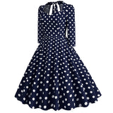 1950S Red Polka Dot Bow Tie Back 3/4 Sleeve Vintage Dress