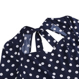 1950S Red Polka Dot Bow Tie Back 3/4 Sleeve Vintage Dress