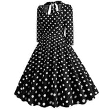 1950S Red Polka Dot Bow Tie Back 3/4 Sleeve Vintage Dress