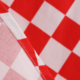 1950S Red Retro Checkered Patchwork Belted Short Sleeve Vintage Dress