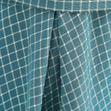 1950S Teal Retro Checkered Belted Short Sleeve Vintage Dress