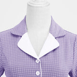 1950S Teal Retro Checkered Belted Short Sleeve Vintage Dress