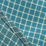 1950S Teal Retro Checkered Belted Short Sleeve Vintage Dress