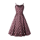 1950s Teal Spaghetti Strap Retro Polka Dot Vintage Dress