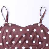 1950s Teal Spaghetti Strap Retro Polka Dot Vintage Dress