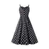 1950s Teal Spaghetti Strap Retro Polka Dot Vintage Dress